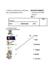 Đề thi học kỳ I môn Tiếng Anh Lớp 3 - Đề 2 - Năm học 2014-2015 - Trường Tiểu học Ngô Văn Nhạc